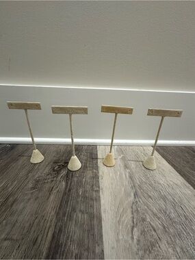 Set of 4 Beige Jewelry Earring/Display Stands
